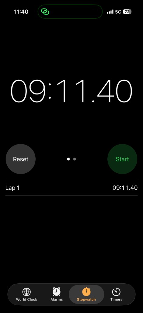 Stopwatch showing Choppity workflow completed in 9 minutes 11 seconds