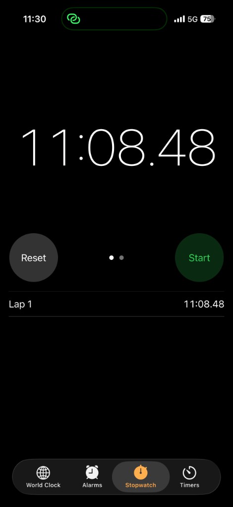 Stopwatch showing Opus Clip workflow completed in 11 minutes 8 seconds
