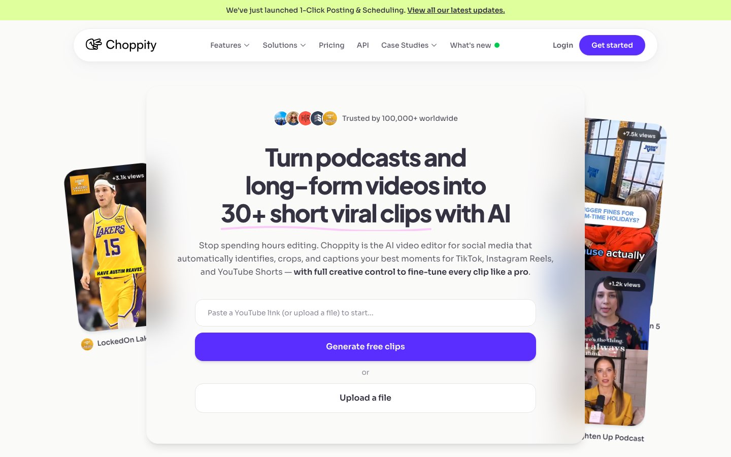 Choppity homepage screenshot