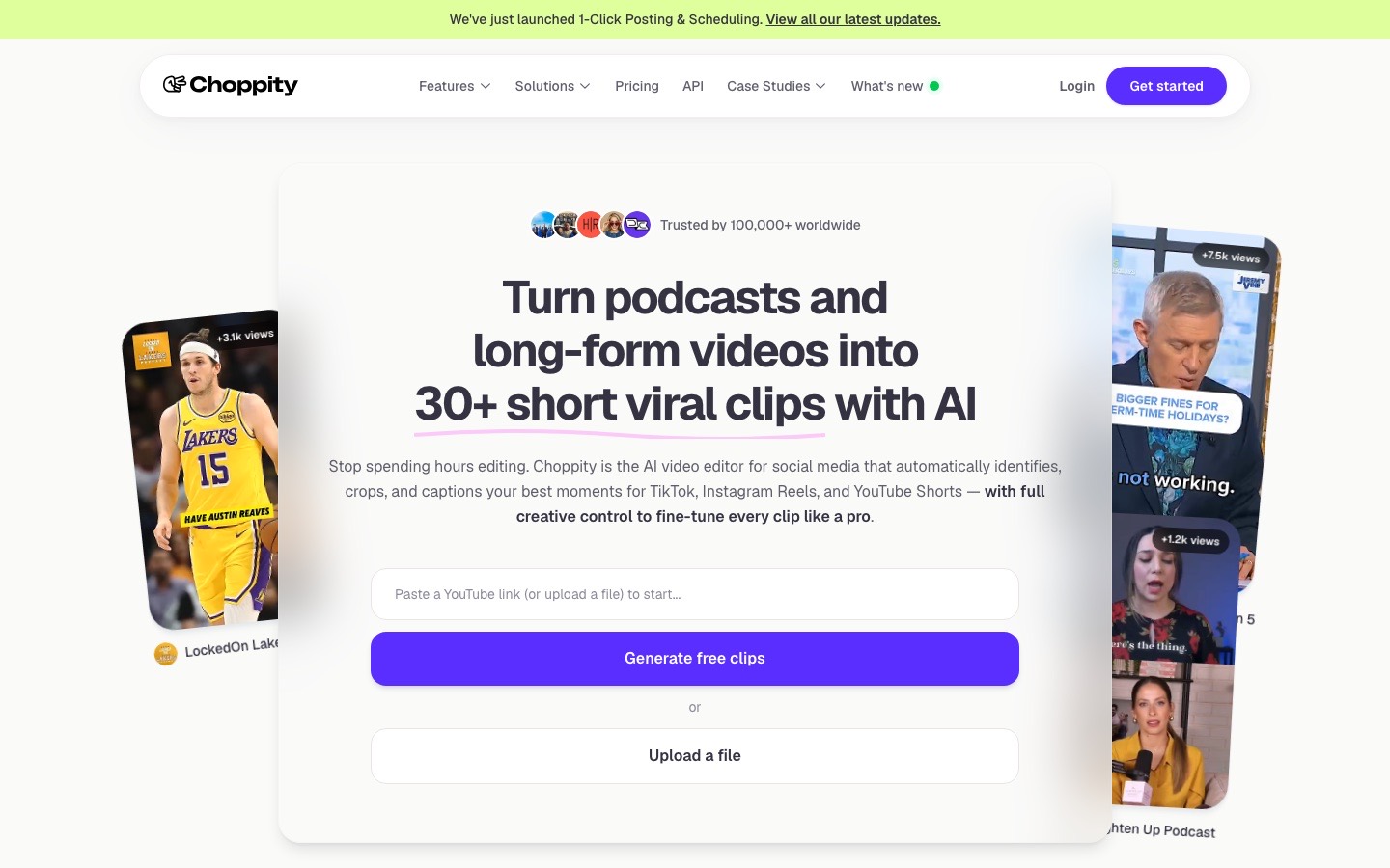 Choppity homepage screenshot