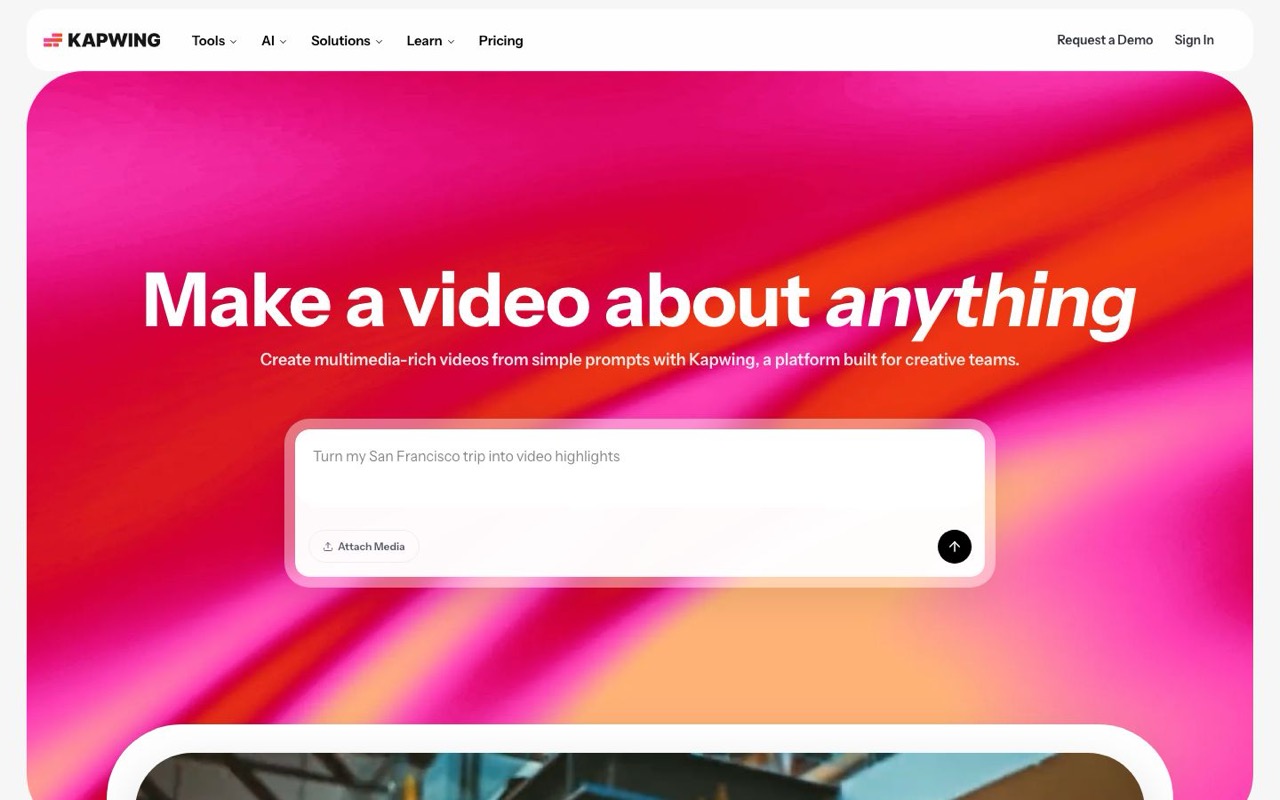 Kapwing homepage screenshot