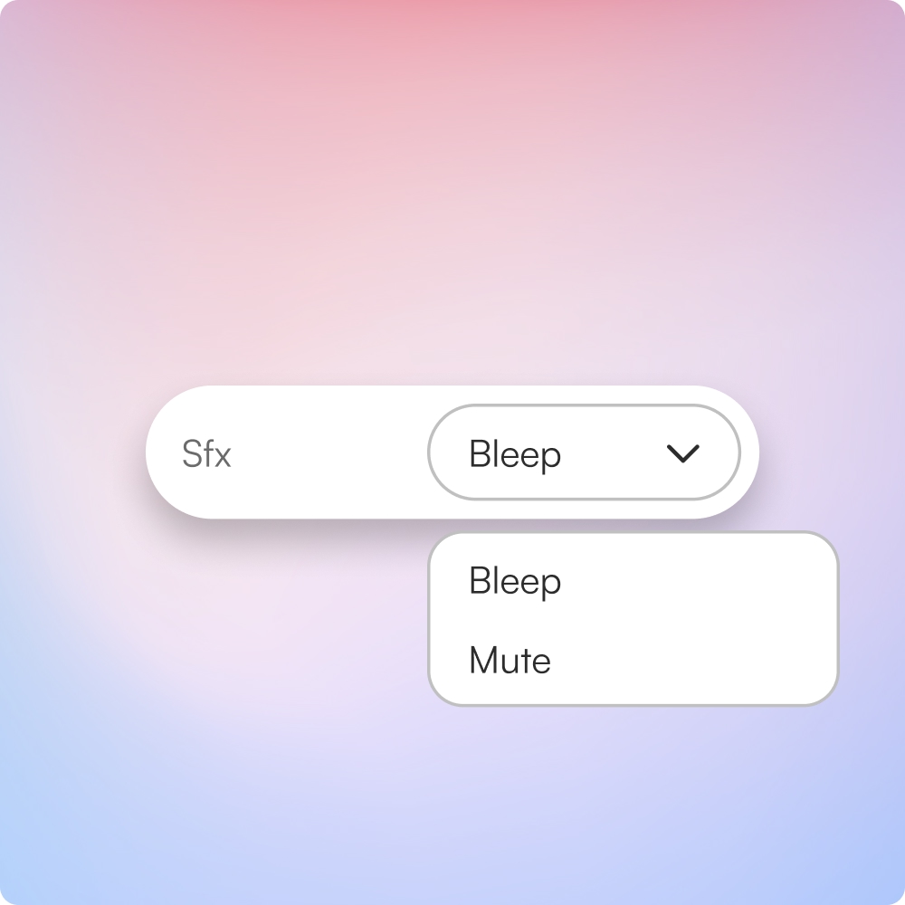 Choose bleep or mute.