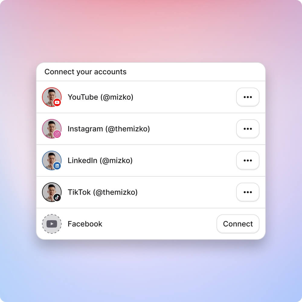 Connect your social accounts