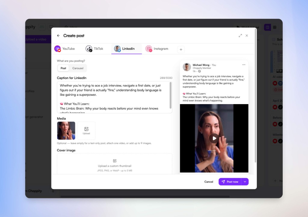 Review each social media platform before publishing