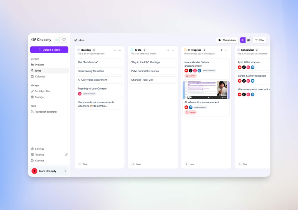 Organize ideas before they become posts