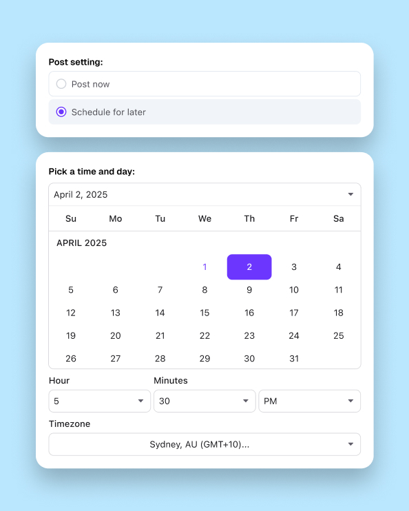 1-click posting to social platforms