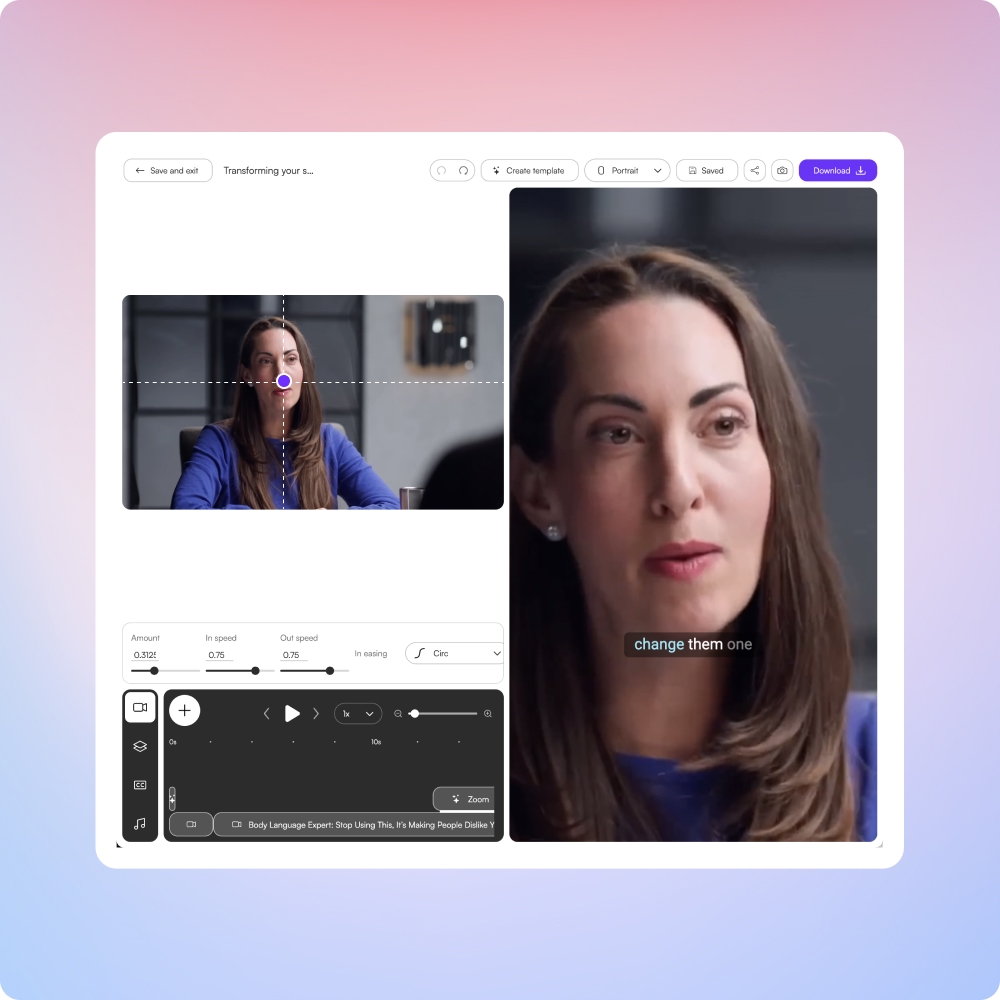 AI follows faces, gestures and body movement.