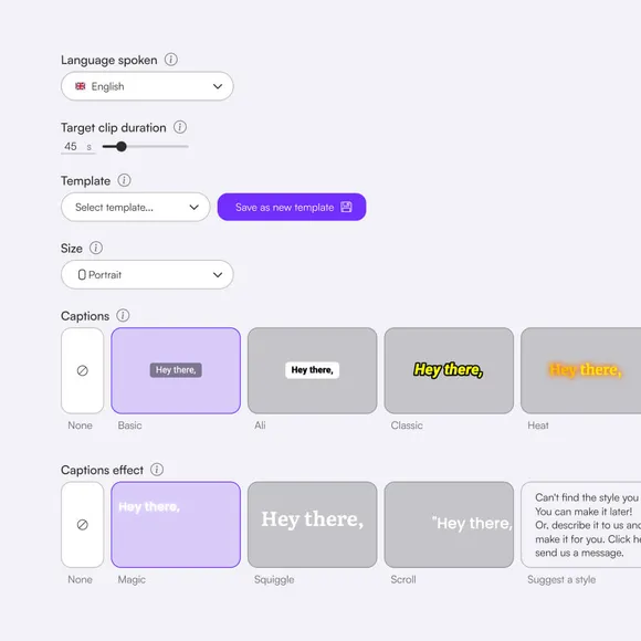Select your video styles
